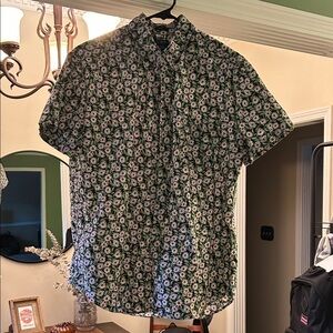 J. Crew Floral Short Sleeved Button Down